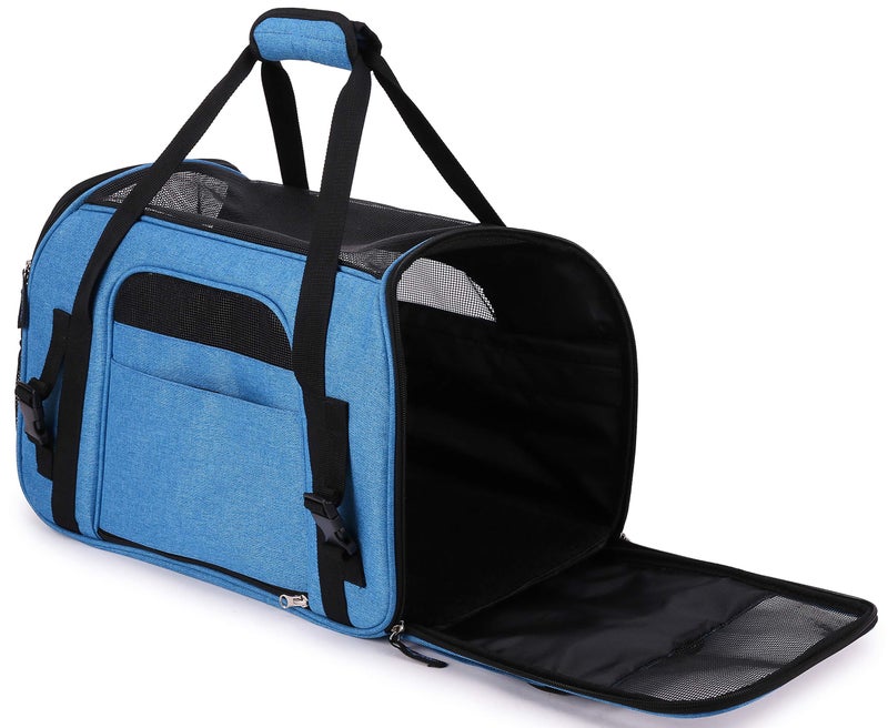 EliteField Soft Sided Pet Carrier (3 Year Warranty, Airline Approved), Multiple Sizes and Colors Available (17" L x 9" W x 12" H, Sapphire Blue) - Image 4